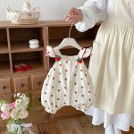 【66-90cm】ロンパース ベビー イチゴ フリル オールインワン - 画像 (5)