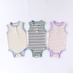 【66-90cm】ロンパース ベビー カラーパイピング ボーダー柄 - 画像 (9)