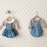 【66-90cm】サロペット インスタ映え デニム ショートパンツ - 画像 (3)