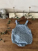 【66-90cm】ロンパース ベビー リボン 刺繍 サロペット - 画像 (14)