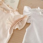 【66-90cm】ロンパース ベビー ワッフル レース フリル - 画像 (17)
