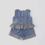 【73-100cm】セットアップ ベビー デニム チェック - 画像 (6)