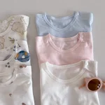 【66-100cm】Tシャツ ベビー うさぎor熊柄orノーカラー - 画像 (9)