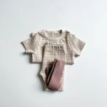 【73-100cm】セットアップ ベビー 韓国風 ボーダー カジュアル - 画像 (15)