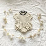 【66-90cm】ロンパース ベビー シンプル リネン - 画像 (2)