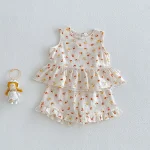 【73-120cm】セットアップ ベビー 小花柄orドット - 画像 (6)