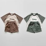 【80-120cm】セットアップ ベビー 英字 プリント 2点セット - 画像 (2)