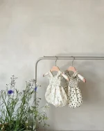 【66-90cm】キャミ ロンパース ベビー ドットor小花柄 - 画像 (11)