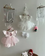 【66-90cm】ロンパース ベビー バック リボン メッシュ - 画像 (8)