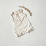 【66-90cm】ロンパース ベビー 韓国風 カラー切り替え オールインワン - 画像 (6)