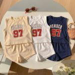 【80-130cm】セットアップ キッズ服 スポーツ ウェアベスト&ショートパン2点セット - 画像 (4)