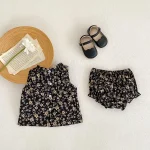 【66-100cm】セットアップ ベビー 小花柄 ノースリープ - 画像 (15)