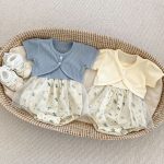 【66-90cm】セットアップ 可愛い キャミロンパース&カーディガン