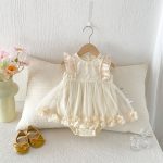 【66-90cm】ロンパース ベビー ローズ フリル かわいい - 画像 (2)