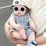 【66-90cm】ロンパース ベビー チェック オールインワン - 画像 (12)