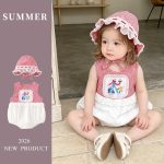 【66-90cm】ロンパース＆帽子 ベビー レッド チェック