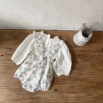 【66-90cm】ロンパース ベビー 小花柄 サロペット - 画像 (3)