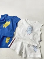 【73-100cm】セットアップ ベビー 熊柄 プリント - 画像 (12)