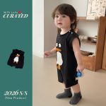 【66-90cm】ロンパース ベビー ブラック ペンギン オールインワン - 画像 (5)