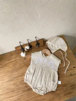 【66-90cm】ロンパース ベビー ボンネット付き 刺繍襟 - 画像 (24)