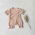 【66-90cm】ロンパース ベビー リボンタイ付き レーストリム - 画像 (10)