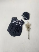 【66-90cm】ロンパース ベビー ボンネット付き 刺繍襟 - 画像 (22)