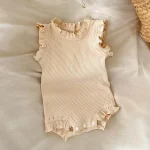 【66-90cm】ロンパース or ボトムス ベビー ノーカラー フリルリーブ - 画像 (8)
