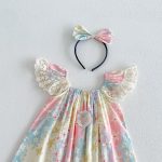 【66-130cm】ロンパースorワンピースベビー 姉妹服 カラフル フリル - 画像 (15)