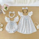 【66-130cm】ロンパースorワンピース ベビー 姉妹服 フリル ストライプ - 画像 (9)