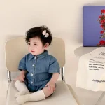 【66-90cm】ロンパース ベビー ポロデザイン デニム - 画像 (8)
