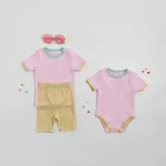 【66-90cm】ロンパース ベビー バイカラー シンプル - 画像 (4)