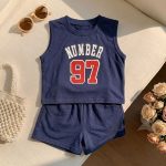 【80-130cm】セットアップ キッズ服 スポーツ ウェアベスト&ショートパン2点セット - 画像 (11)