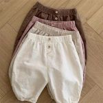 【73-100cm】七分丈パンツ ベビー ストレッチ ウエストゴム - 画像 (2)
