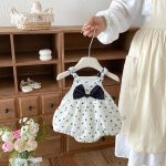 【66-90cm】ロンパース ベビー 蝶結び ドット - 画像 (5)