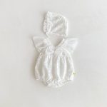 【66-100cm】ロンパース ベビー ホワイト 蝶結び - 画像 (3)