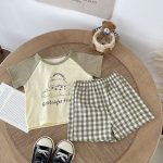【73-100cm】半袖Tシャツ＆ショートパンツセット ベビー 恐竜 プリント - 画像 (10)