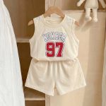 【80-130cm】セットアップ キッズ服 スポーツ ウェアベスト&ショートパン2点セット - 画像 (15)