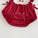 【66-90cm】ロンパース ベビー イチゴ柄 レッド - 画像 (12)