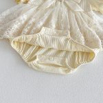 【66-90cm】ロンパース ベビー 蝶結び クリーム レース - 画像 (14)