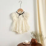 【66-100cm】ロンパース ベビー リボン レース - 画像 (4)