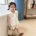 【73-120cm】セットアップ ベビー 折り襟 可愛い ホワイト - 画像 (3)