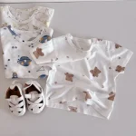 【66-100cm】Tシャツ ベビー うさぎor熊柄orノーカラー - 画像 (7)