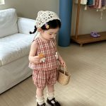 【73-100cm】ベスト&パンツ ベビー オシャレ チェック - 画像 (3)