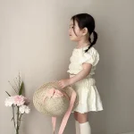【73-100cm】セットアップ ベビー パフスリーブ スカート - 画像 (2)