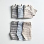 【73-100cm】セットアップ ベビー ベーシックリブ編み ボーダー柄 - 画像 (2)
