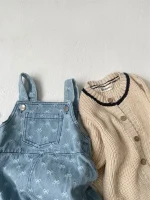【66-90cm】ロンパース ベビー リボン 刺繍 サロペット - 画像 (21)