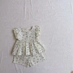 【73-100cm】セットアップ ベビー 肩フリル シンプル - 画像 (13)