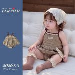 【66-90cm】キャミロンパース ベビー レトロ風 かわいい - 画像 (3)