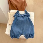 【66-90cm】ロンパース ベビー フリル デニム サロペット - 画像 (11)