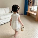 【73-120cm】セットアップ ベビー 折り襟 可愛い ホワイト - 画像 (4)